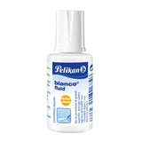 PELIKAN BLANCO FLUID ESPOSITORE CORRETTORE LIQUIDO CON PENNELLO IN FLACONE DA 20 ML BIANCO CONF 10 PZ.