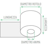 ROTOLIFICIO PUGLESE ROTOLO IN CARTA TERMICA PER CASSA OMOLOGATO 79 mm X 80 MT ANIMA 12 mm BIANCO CONF 10 Pz.