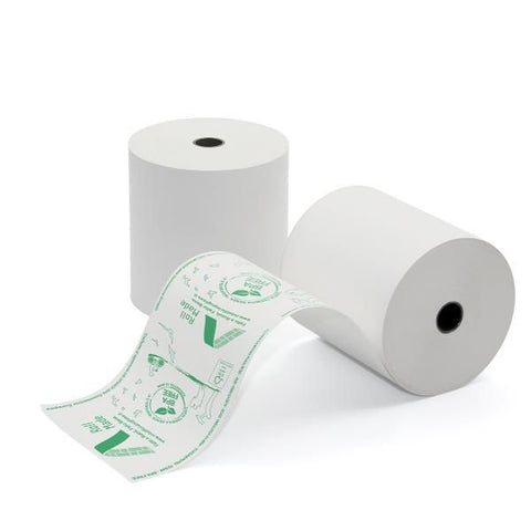 ROTOLIFICIO PUGLESE ROTOLO IN CARTA TERMICA PER CASSA OMOLOGATO 79 mm X 80 MT ANIMA 12 mm BIANCO CONF 10 Pz.