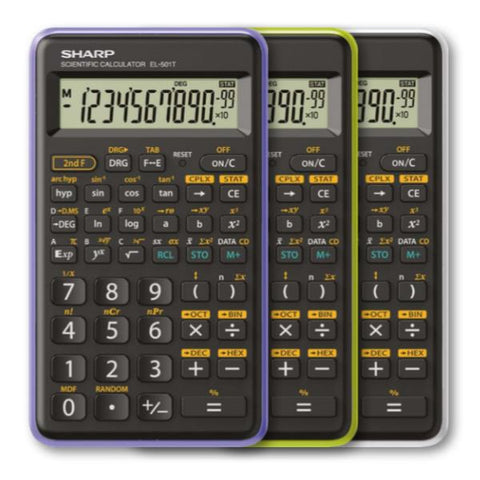 SHARP EL 501TB-GR CALCOLATRICE SCIENTIFICA 10 CIFRE NERO/VERDE