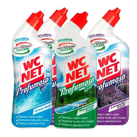 WC NET PROFUMOSO DETERSIVO WC AZIONE ANTICALCARE E ANTIODORE PROFUMI ASSORTITI FLACONE DA 700 ML CONF 12 Pz.