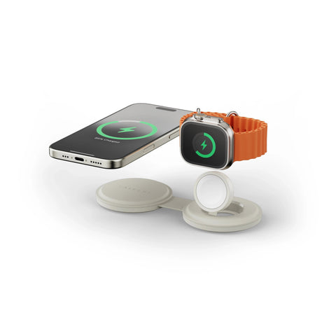 Satechi OntheGo 2-in-1 Wireless Charger Sand (ST-QTG21W)