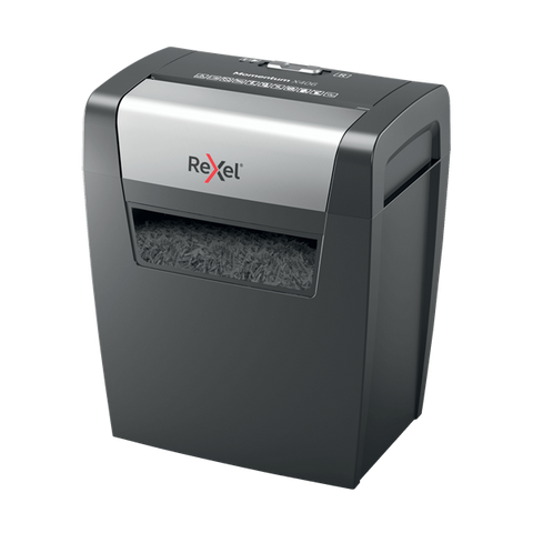 REXEL MOMENTUM X406 DISTRUGGIDOCUMENTI A FRAMMENTO CESTINO 15LT CAPACITA' 6 FOGLI COL. GRIGIO