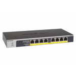 NETGEAR GS108LP Non gestito Gigabit Ethernet [10/100/1000] Supporto Power over Ethernet [PoE] 1U Nero, Grigio (Netgear GS108LP-100EUS 8PT POE/POE+ GIGABIT UNMANAGED SWCH [GS108LP] [Lifetime warranty]
