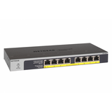 NETGEAR GS108LP Non gestito Gigabit Ethernet [10/100/1000] Supporto Power over Ethernet [PoE] 1U Nero, Grigio (8-PORT FLEX UNMANAGED SWITCH - GIGABIT ETHERNET POE/POE+)