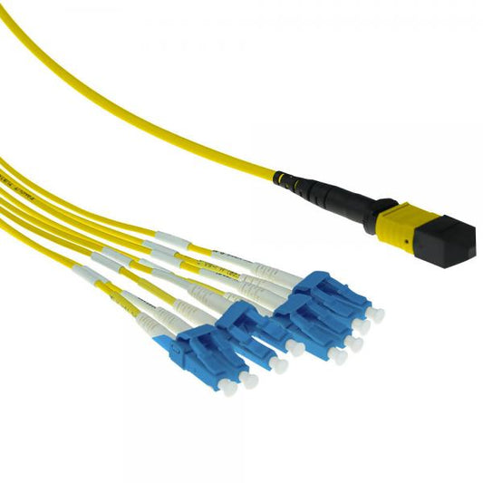 ACT RL7873 cavo a fibre ottiche 3 m MPO/MTP 12x LC OS2 Giallo