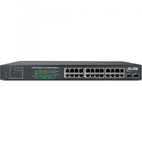 Switch de red Gigabit PoE+ en línea de 24 puertos, 1 Gb/s, 2xSFP, 19" (incl. staffe)