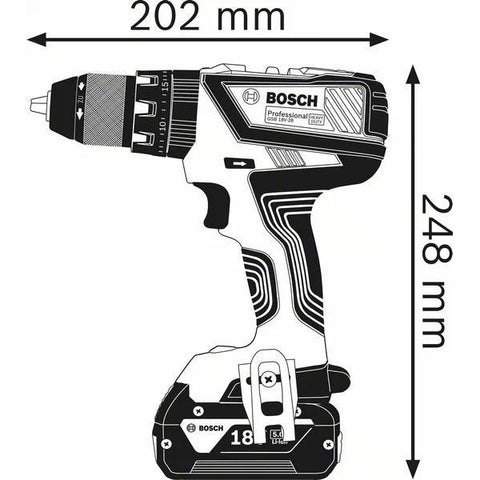 Bosch GSB 18V-28 Professional 1900 Giri/min Nero, Blu, Rosso