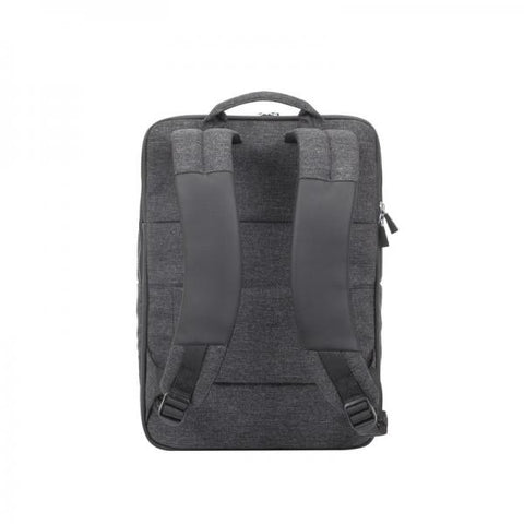 RIVACASE ZAINO NOTEBOOK FINO A 16" IN POLIESTERE E POLIURETANO CHIUSURA ZIP NERO GRIGIO
