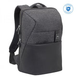 RIVACASE ZAINO NOTEBOOK FINO A 16" IN POLIESTERE E POLIURETANO CHIUSURA ZIP NERO GRIGIO