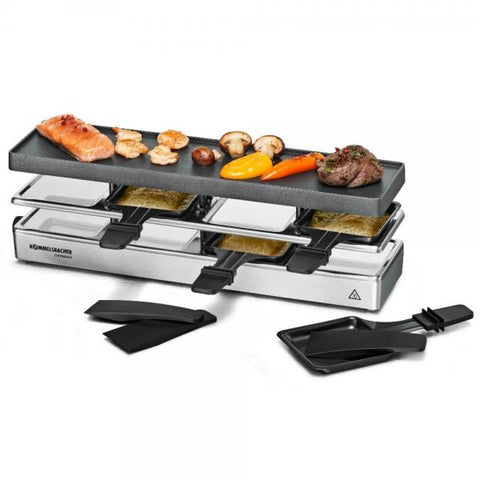 Rommelsbacher RC 800 griglia per raclette 4 persona(e) Nero, Argento 795 W
