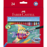 FABER CASTELL RED RANGE PASTELLI ACQUARELLABILI 3.3 mm COLORI ASSORTITI CONF. 24 Pz.