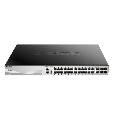 D-Link DGS-3130-30PS Gestito L3 Gigabit Ethernet [10/100/1000] Supporto Power over Ethernet [PoE] Nero, Grigio (D-Link DGS 3130-30PS - Switch - L3 Lite - gestito - 24 x 10/100/1000 [PoE] + 2 x 10 Gig