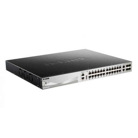 D-Link DGS-3130-30PS Gestito L3 Gigabit Ethernet [10/100/1000] Supporto Power over Ethernet [PoE] Nero, Grigio (D-Link DGS 3130-30PS - Switch - L3 Lite - gestito - 24 x 10/100/1000 [PoE] + 2 x 10 Gig