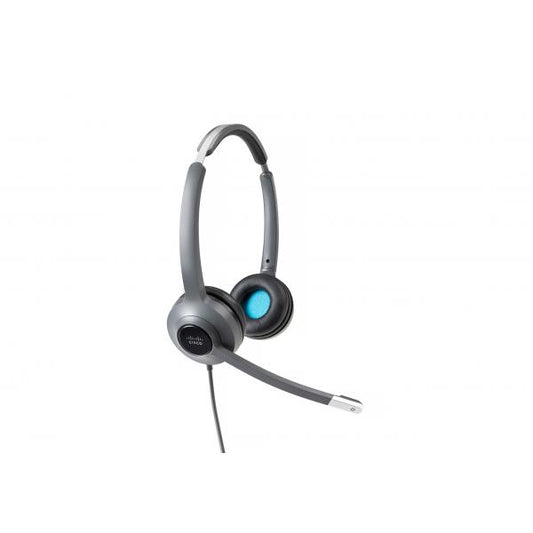 CISCO 522 WIRED DUAL CUFFIE CON MICROFONO OVER EAR CABLATO JACK 3,5mm CON ADATTATORE USB