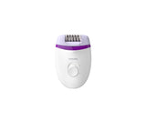 PHILIPS BRE225/00 EPILATORE ELETTRICO COMPATTO SATINELLE ESSENTIAL BIANCO VIOLA