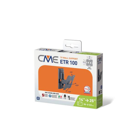 MELICONI CME ETR100 STAFFA DI MONTAGGIO VESA 75/100 14-25" (36-63cm) MAX Kg.20 ORIENTABILE ORIZZONTALMENTE E VERTICALMENTE