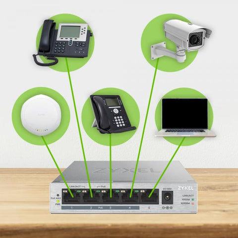 SWITCH 5P GIGABIT DI CUI 4POE FINO 60W