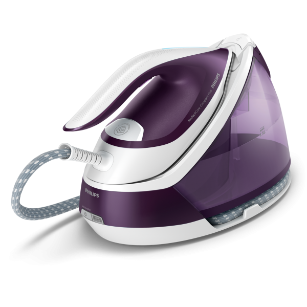 PHILIPS GC7933/30 PERFECTCARE COMPACT PLUS FERRO DA STIRO CON CALDAIA 2400 W COLPO DI VAPORE 450g PRESSIONE 6.5 BAR TECNOLOGIA OPTIMAL TEMP SERBATOIO 15 LT VIOLA/BIANCO
