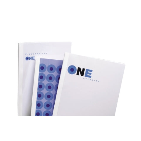 GBC TERMOCARTELLINE IN PVC 210X297 mm DORSO 15 mm A4 CAPACITA' FOGLI MIN 120 MAX 140 COL. BIANCO CONF 50 Pz.