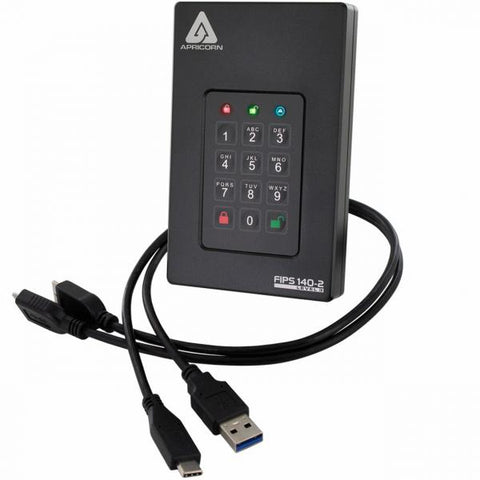 Apricorn Aegis Fortress L3 disco rigido esterno 1 TB 5400 Giri/min Micro-USB B 3.2 Gen 1 [3.1 Gen 1] Nero (Aegis Fortress L3 External - Hard Drive 1000 Gb Black - Warranty: 12M)