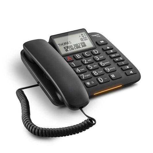 GIGASET DL 380 TELEFONO DA TAVOLO CON DISPLAY TASTI GRANDI NERO