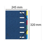 EXACOMPTA HARMONIKA CLASSIFICATORE 6 SCOMPARTI FORMATO A4 32X24 CM IN CARTONCINO LUSTRE' COLORE BLU