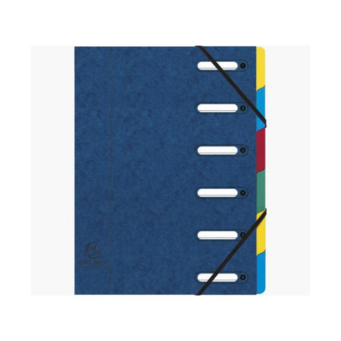 EXACOMPTA HARMONIKA CLASSIFICATORE 6 SCOMPARTI FORMATO A4 32X24 CM IN CARTONCINO LUSTRE' COLORE BLU