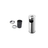 helit Standascher, rund, silber, Durchmesser: 340 mm Hhe: 490 mm, aus Edelstahl, mit Abfallbehlter, Einwurf- (H2516000)