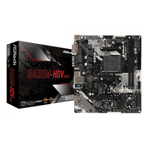 ASROCK B450M-HDV R4.0 SCHEDA MADRE PRESA AM4 MICRO ATX AMD B450