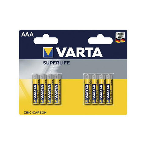 VARTA SUPERLIFE BATTERIA ZINCO CARBONE MINISTILO AAA 1.5 V CONF 8 Pz.
