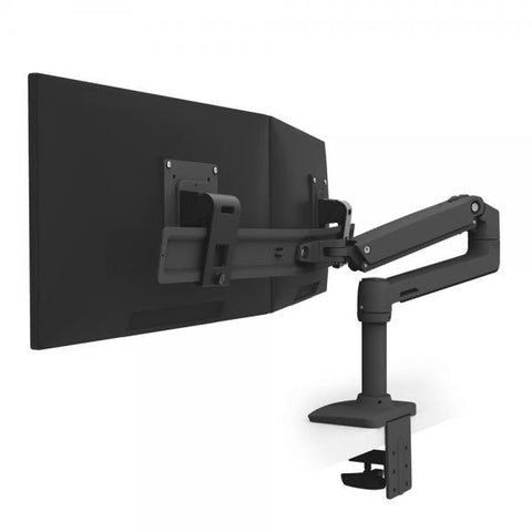 Ergotron LX Series 45-489-224 Supporti a parete per TV 63,5 cm [25] Scrivania Nero (LX DESK DUAL DIRECT ARM - 25IN MIS-D 10Y W MATTE BLACK)