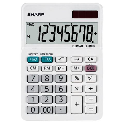 SHARP EL310W CALCOLATRICE DA TAVOLO 8 CIFRE BIANCO