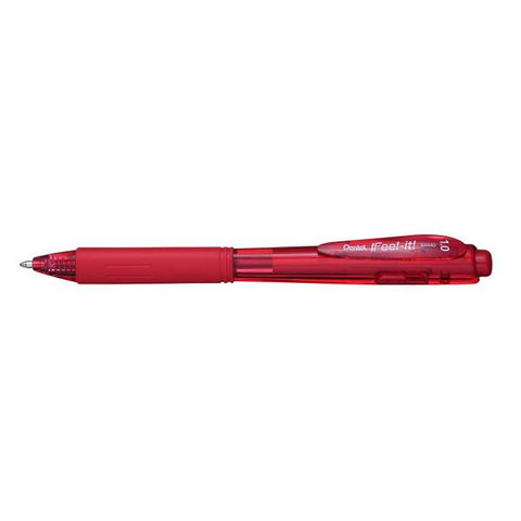 PENTEL WOW PENNA A SFERA COL. ROSSO PUNTA MEDIA FUSTO ERGONIMICO TRIANGOLARE GRIP EN GOMMA CONF 12 Pz.