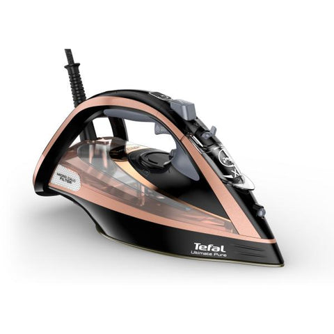 Tefal Ultimate Pure FV9845 ferro da stiro Ferro da stiro a secco e a vapore Piastra Durilium Autoclean 3100 W Nero, Rame
