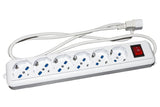 PRESA MULTIPLA LINK 6 SCHUKO X UPS SPINA IEC C14 CON INTERRUTT. BIANCA