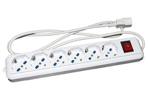 PRESA MULTIPLA LINK 6 SCHUKO X UPS SPINA IEC C14 CON INTERRUTT. BIANCA