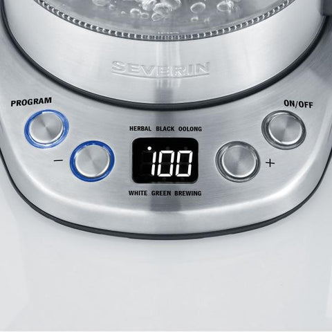 Severin WK 3473 bollitore elettrico 1 L 2200 W Acciaio inossidabile, Trasparente