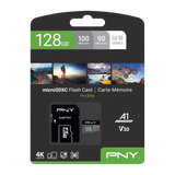 PNY PRO ELITE SCHEDA MICROSDXC DA 128 GB CLASSE 10 UHS-I U3 100 MB/S A1 V30 NERO GRIGIO
