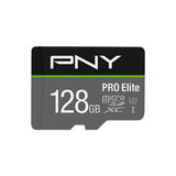 PNY PRO ELITE SCHEDA MICROSDXC DA 128 GB CLASSE 10 UHS-I U3 100 MB/S A1 V30 NERO GRIGIO