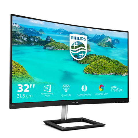 Philips E Line 325E1C/00 Monitor PC 80 cm [31.5] 2560 x 1440 Pixel Quad HD LCD Nero (Philips E-line 325E1C - Monitor a LED - curvato - 32 [31.5 visualizzabile] - 2560 x 1440 QHD @ 75 Hz - VA - 250 cd