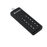 Verbatim Keypad Secure - Memoria USB-C 3.0 con tastierino d'?accesso e crittografia dei dati - 128 GB - Nero