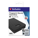 Verbatim Disco rígido portátil Fingerprint Secure de 2 TB (2TB Verbatim Fingerprint Secure 2.5 inch USB 3.0 256 AES Enc) 