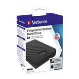 Verbatim Disco rígido portátil Fingerprint Secure de 2 TB (2TB Verbatim Fingerprint Secure 2.5 inch USB 3.0 256 AES Enc) 