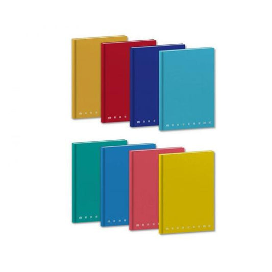 PIGNA MONOCROMO QUADERNO CARTONATO 80 GR A5 62 FOGLI A QUADRETTI 4M COLORI ASSORTITI CONF 5 Pz.