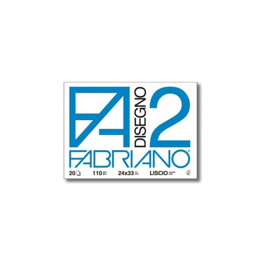 FABRIANO F2 ALBUM CM 24X33 110 GR 10 FOGLI LISCIO PUNTO METALLICO COLORE BIANCO