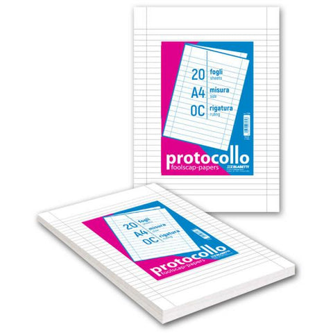 BLASETTI FOGLI PROTOCOLLO A4 RIGATURA 0A 60GR A RIGHE CONF 20 FOGLI
