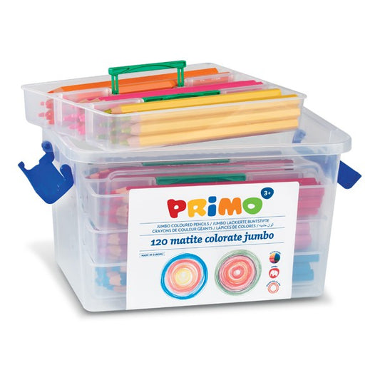 PRIMO JUMBO CONTENITORE PASTELLI 5.5 mm 12 COLORI ASSORTITI CONF. 120 Pz.