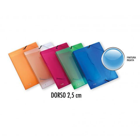 FAVORIT LUMINA CARTELLE IN PP CON ELASTICO 3 LEMBI 240X320 mm A4 COL. ASSORTITI TRASPARENTI