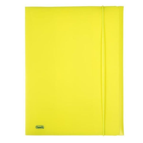 FAVORIT NEON CARTELLE 3 LEMBI C/ELASTICO IN PP 240X330MM A4 COL. GIALLO